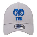 Gorra-New-Era-BORREGOS-3930-bordada-con-visera-curva-unisex-gris-con-azul_2