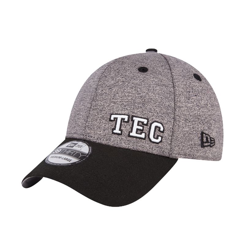 Gorra-New-Era-TEC-3930-bordada-con-visera-curva-unisex-gris-con-negro_1