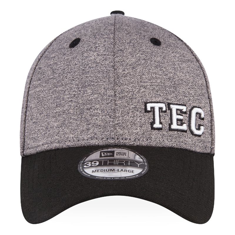 Gorra-New-Era-TEC-3930-bordada-con-visera-curva-unisex-gris-con-negro_2