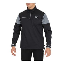 Sudadera deportiva BORREGOS negro con bolsillo y medio zipper, CM