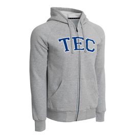 Sudadera Essential TEC gris con zipper, unisex