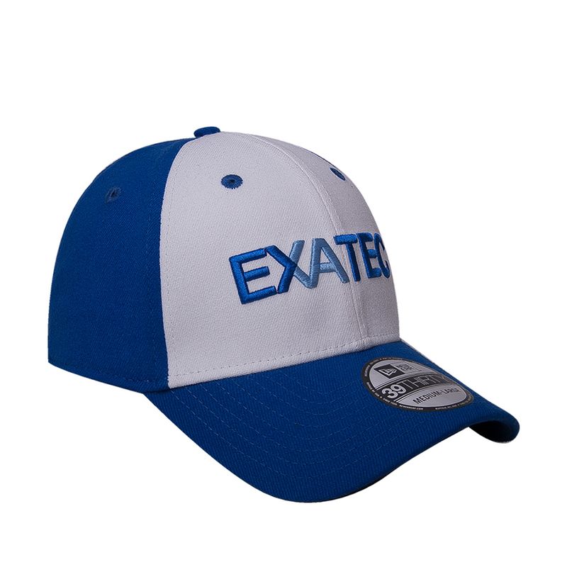 Gorra-New-Era-EXATEC-3930-sport-bordada-visera-curva-unisex-azul-con-blanco-3