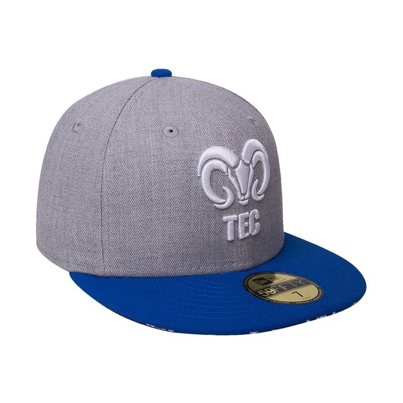 Gorra-New-Era-BORREGOS-5950-bordada-con-visera-plana-unisex-gris-con-azul_3