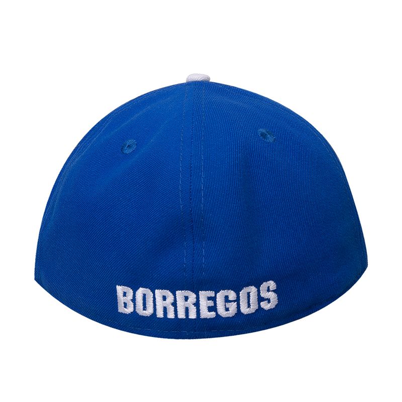 Gorra-New-Era-BORREGOS-5950-bordada-con-visera-plana-unisex-azul-con-blanco_4