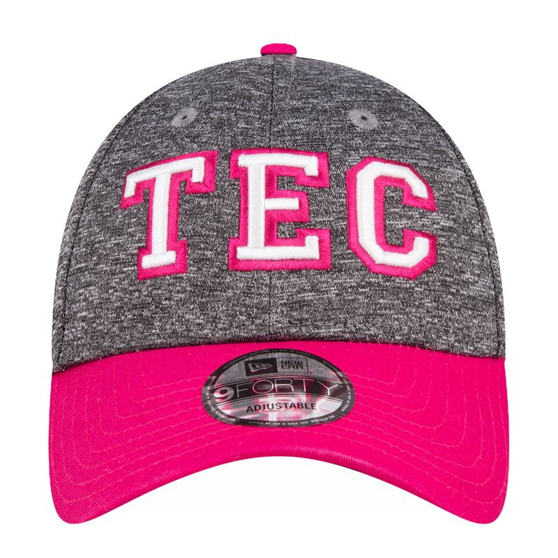 Gorra-New-Era-TEC-940-bordada-con-visera-curva-ajustable-unisex-gris-con-rosa_2