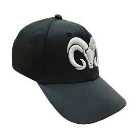 Gorra BORREGOS al centro visera curva negro con blanco