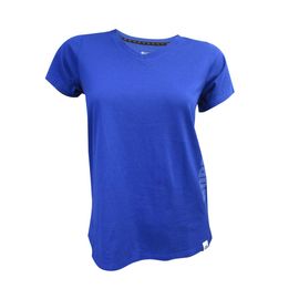 Playera casual BORREGOS cuello V dama azul rey