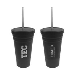 Vaso TEC Straw Acero Inoxidable Negro EXATEC Contadores