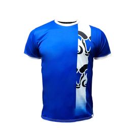 Playera Deportiva BORREGOS Azul Con Franja Blanca Carnero CM