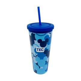 Vaso Con Popote Disney TEC Azul