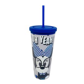 Vaso Con Popote Minnie TEC Gris