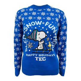 Sweater Peanuts Holidays TEC Dama Azul