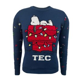 Sweater Peanuts Xmas TEC Dama Azul