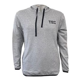 Sudadera TEC Gris con Cierre al Costado, Caballero